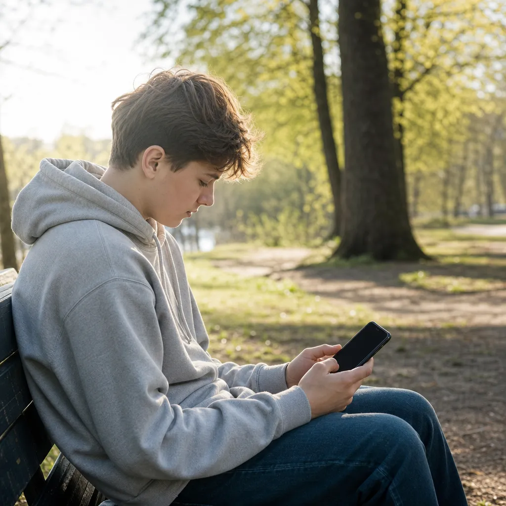 Barn håller en Samsung Galaxy-telefon ur A-serien med ett barnabonnemang